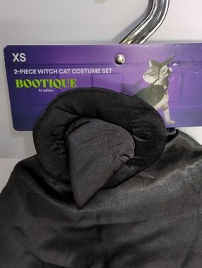 NWT Bootique 2-Piece Witch Cat Costume Set XS Black Cape & Hat Pet Outfit